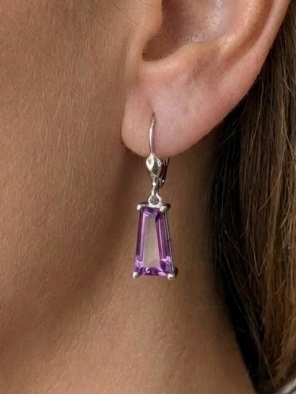 6.5ctw Lab Color-Change Sapphire Earrings Rhodium Plated 925 Silver